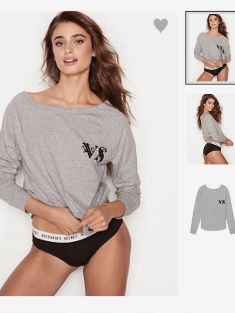 Victoria’s Secret Long Sleeve Crew and Cozy Jogger Set with Velvet Black Logo
